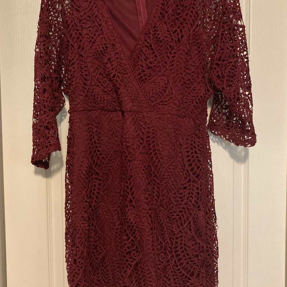 All in Favor, wine colored cocktail dress, Large